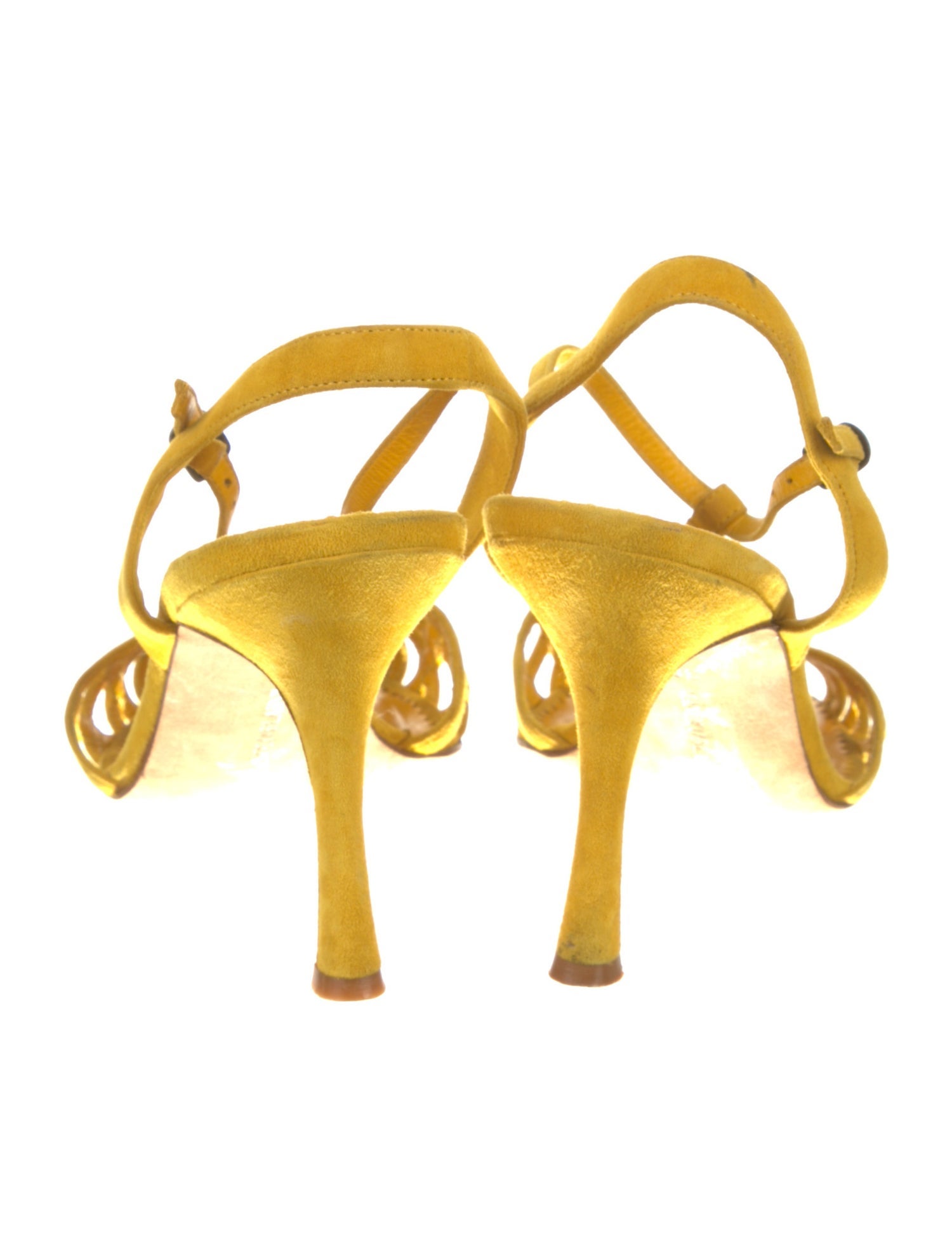 Manolo Blahnik Suede T-Strap Sandals